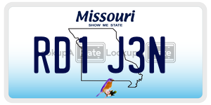RD1J3N  license plate in MO