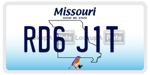 RD6J1T  license plate in MO
