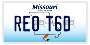RE0T6D  license plate in MO