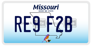 RE9F2B  license plate in MO