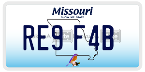 RE9F4B license plate in Missouri