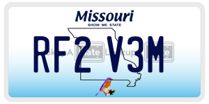 RF2V3M  license plate in MO