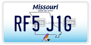 RF5J1G  license plate in MO
