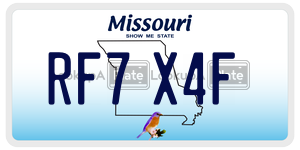 RF7X4F  license plate in MO