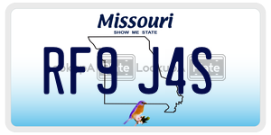 RF9J4S  license plate in MO