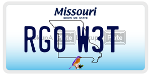 RG0W3T  license plate in MO