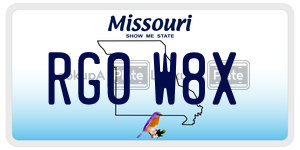 RG0W8X  license plate in MO
