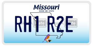 RH1R2E license plate in Missouri