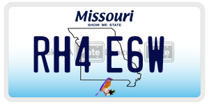 RH4E6W  license plate in MO