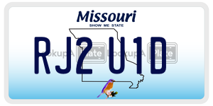 RJ2U1D  license plate in MO