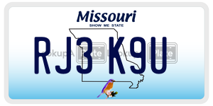 RJ3K9U  license plate in MO