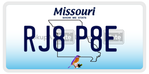 RJ8P8E  license plate in MO
