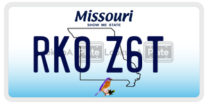 RK0Z6T  license plate in MO
