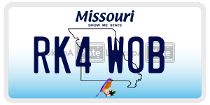 RK4W0B  license plate in MO