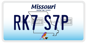 RK7S7P  license plate in MO