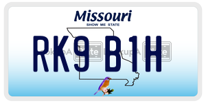 RK9B1H  license plate in MO