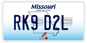 RK9D2L  license plate in MO