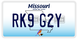 RK9G2Y  license plate in MO