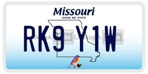 RK9Y1W  license plate in MO