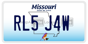 RL5J4W  license plate in MO