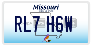 RL7H6W  license plate in MO