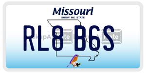 RL8B6S  license plate in MO