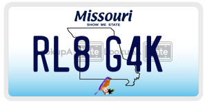 RL8G4K  license plate in MO