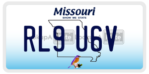 RL9U6V  license plate in MO
