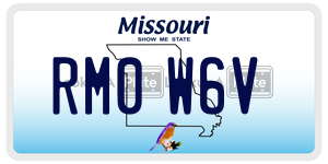 RM0W6V  license plate in MO