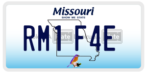 RM1F4E  license plate in MO