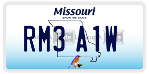 RM3A1W  license plate in MO