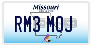 RM3M0J  license plate in MO