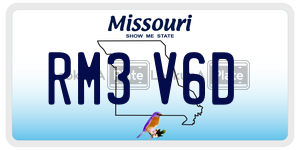 RM3V6D  license plate in MO