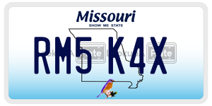 RM5K4X  license plate in MO