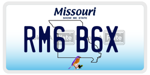 RM6B6X  license plate in MO