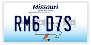 RM6D7S  license plate in MO