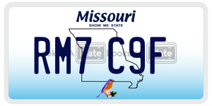 RM7C9F  license plate in MO
