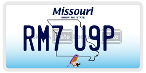RM7U9P  license plate in MO