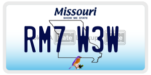 RM7W3W  license plate in MO
