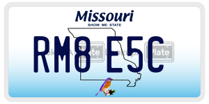 RM8E5C  license plate in MO