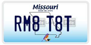 RM8T8T  license plate in MO