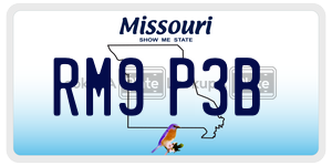 RM9P3B  license plate in MO