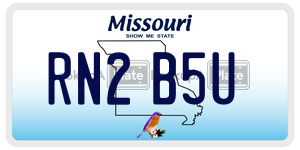 RN2B5U  license plate in MO