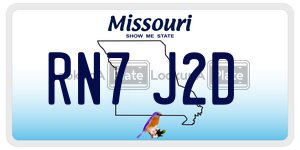 RN7J2D  license plate in MO