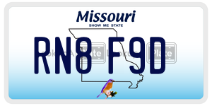 RN8F9D  license plate in MO