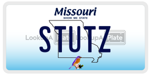 STUTZ license plate in Missouri