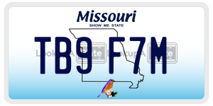 TB9F7M  license plate in MO