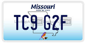 TC9G2F  license plate in MO