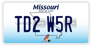 TD2W5R license plate in Missouri