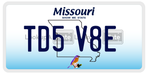 TD5V8E  license plate in MO